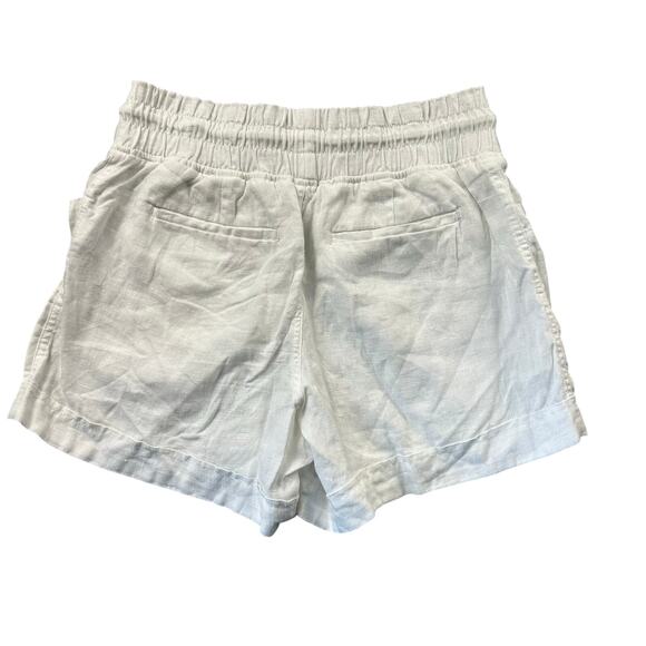 Athleta Cabo Linen 4" Shorts White Women's 6 Lightweight Summer Drawstring - Picture 2 of 5